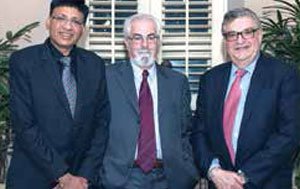 (R to L) Matthew S Kissner, chairman of the board, Wiley, Peter Booth Wiley, chairman Emeritus, Wiley, and Vikas Gupta, managing director, Wiley India